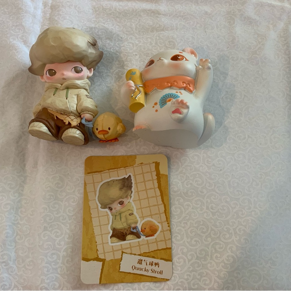 POP MART DIMOO The Missing Day Series Quacky Stroll & Lucky Cat Figure Lot